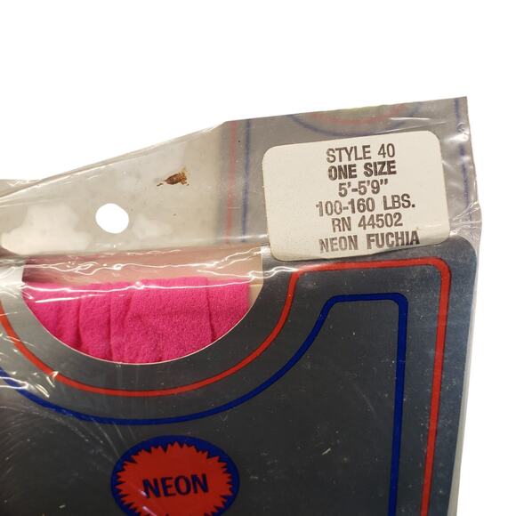 Vintage Opaque Panty Hose Neon Pink Green Yellow Orange 80s One Size - Picture 5 of 8